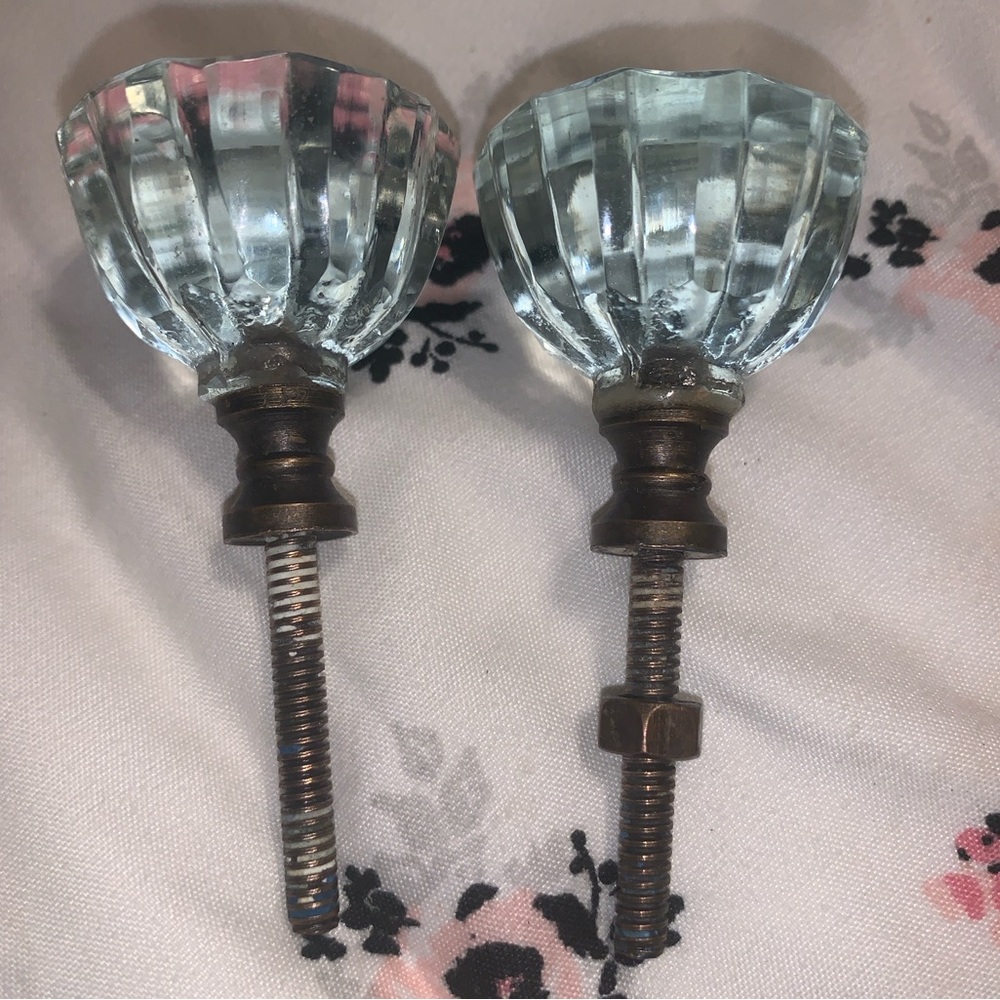 Antique Bronze & Glass Knob Set - Picture 11 of 13